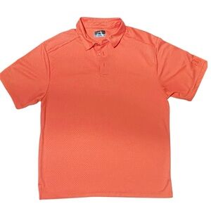 PGA Tour Golf Polo Shirt Mens Large Orange Performance Short Sleeve Athletic